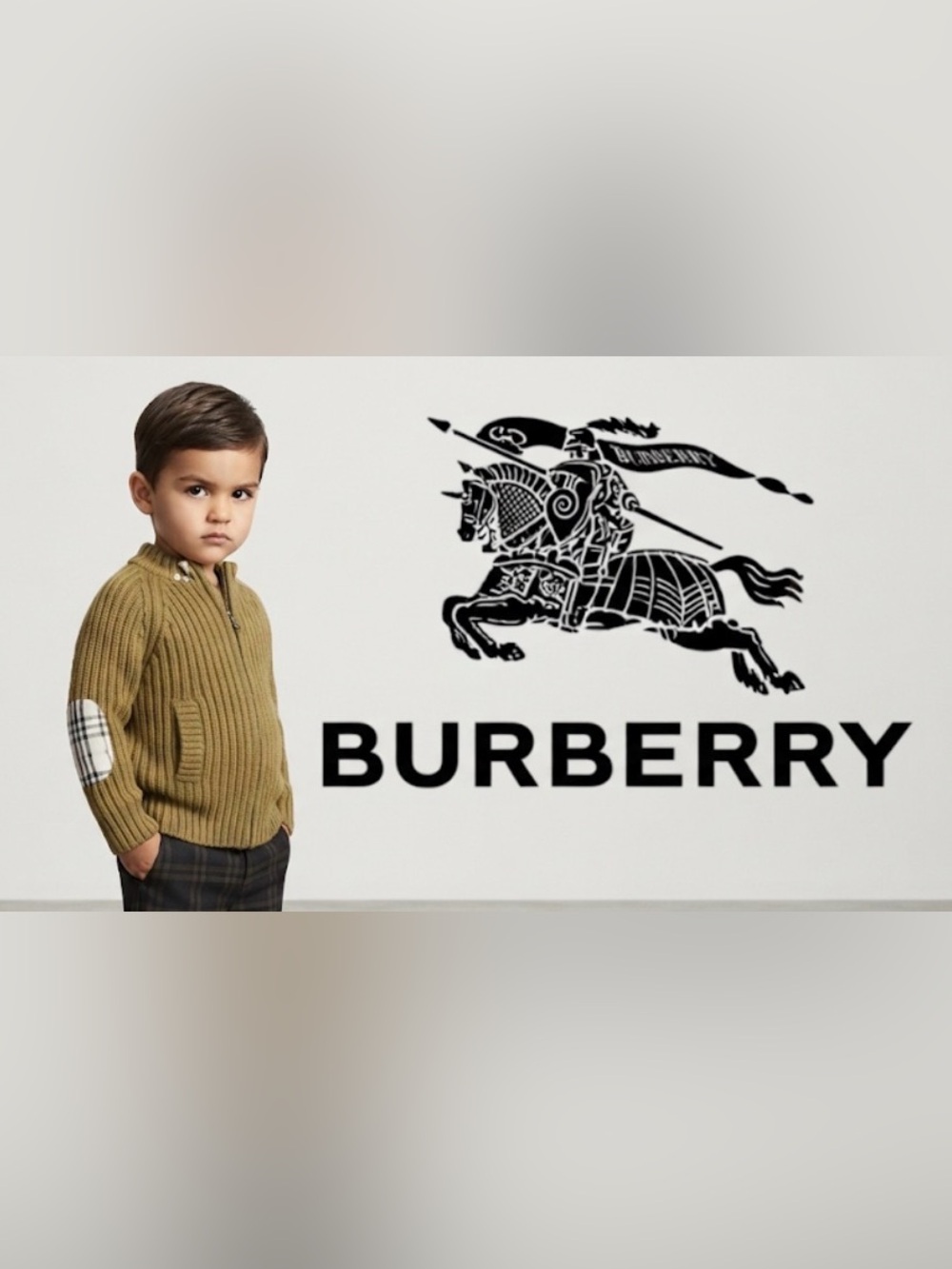 Authentic Burberry luxury designer toddler Signature zippered sweater size 3